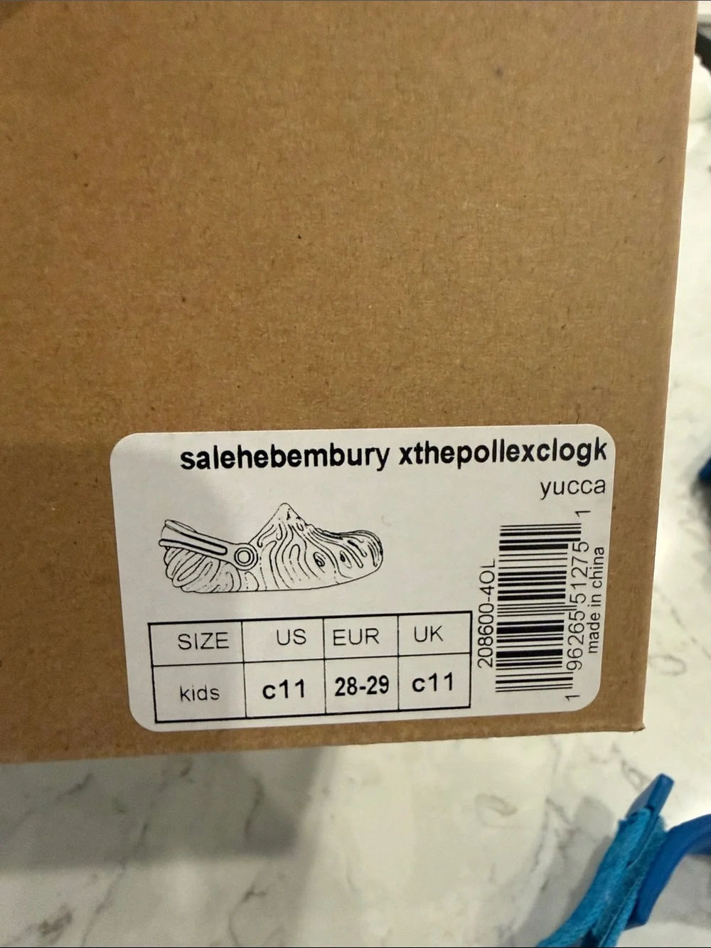 Little Kids C11 Salehem Bembury Crocs in Blue cannot be worn with straps